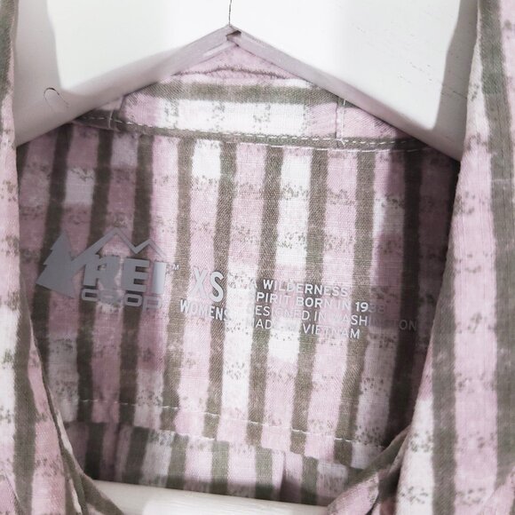 REI Pink Stripes Lightweight Button Down Hiking Shirt - Picture 3 of 7